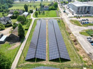 Aerial view of the PV 250 kW installation