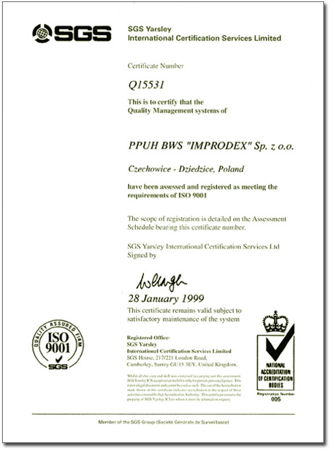 1998 - Pierwszy certyfikat i produkcja dla Delphi w nowym zakładzie